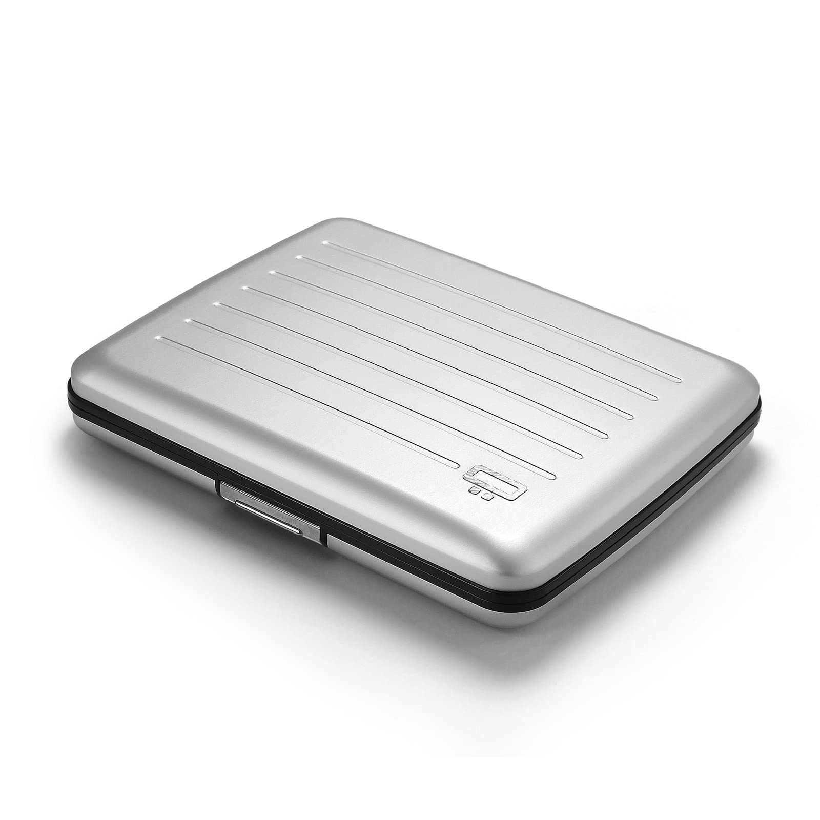 ÖGON -DESIGNS- Portafoglio in alluminio di grande capacità con chiusura in metallo, protezione RFID contro le frodi e la smagnetizzazione, modello Smart Case OSLO Large