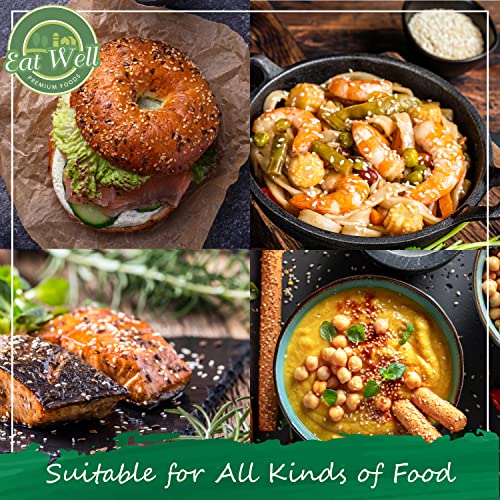 Eat Well Sesame Seeds, 2 Lbs - 32 Oz Hulled White Sesame Seeds (Bulk Spices), Fresh Raw Whole Hulled Sesame Seeds, 100% Natural Herbs Spices Pure Gourmet Cooking Ingredients For Cooking And Baking #TOP1