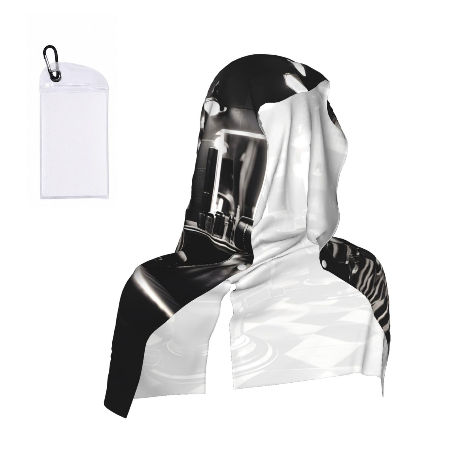 ZYJHYY Barber Shop Monochrome Style Print Unisex Swimming Towel Practical Camping Towel Skin-Friendly Cooling Towel For Workout Training