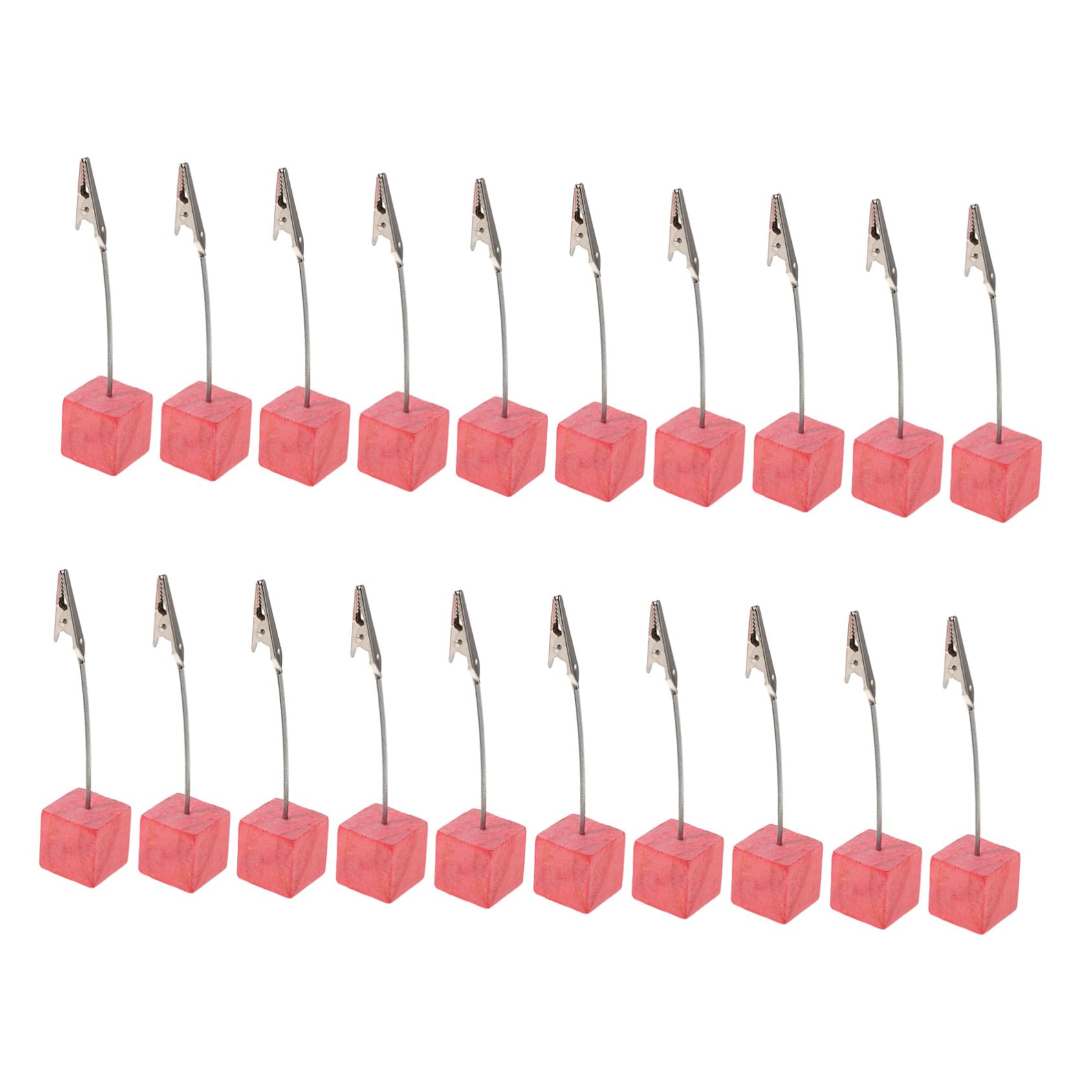 OUNONA 20pezzi Porta Biglietti da Visita in Legno con Clip in Metallo Segnaposto per Tavoli da Matrimonio Porta Numeri da Tavolo per Feste e Ufficio