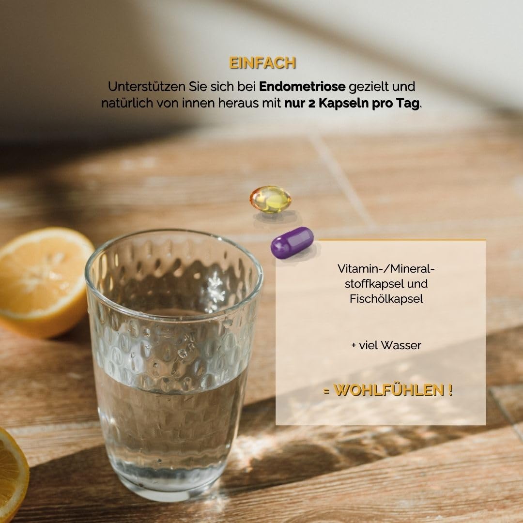 Fertilovit F Endo | Endometriose Lebensmittel für besondere medizinische Zwecke | speziell entwickelt mit antientzündlichen und antioxidativen Nährstoffen | ideal auch bei Kinderwunsch 90 Kapseln