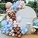 167 PCS Brown Coffee Blue Balloons Arch Garland Kit for Bear Baby Shower Birthday Wedding Party Decorations (Brown Coffee Blue)