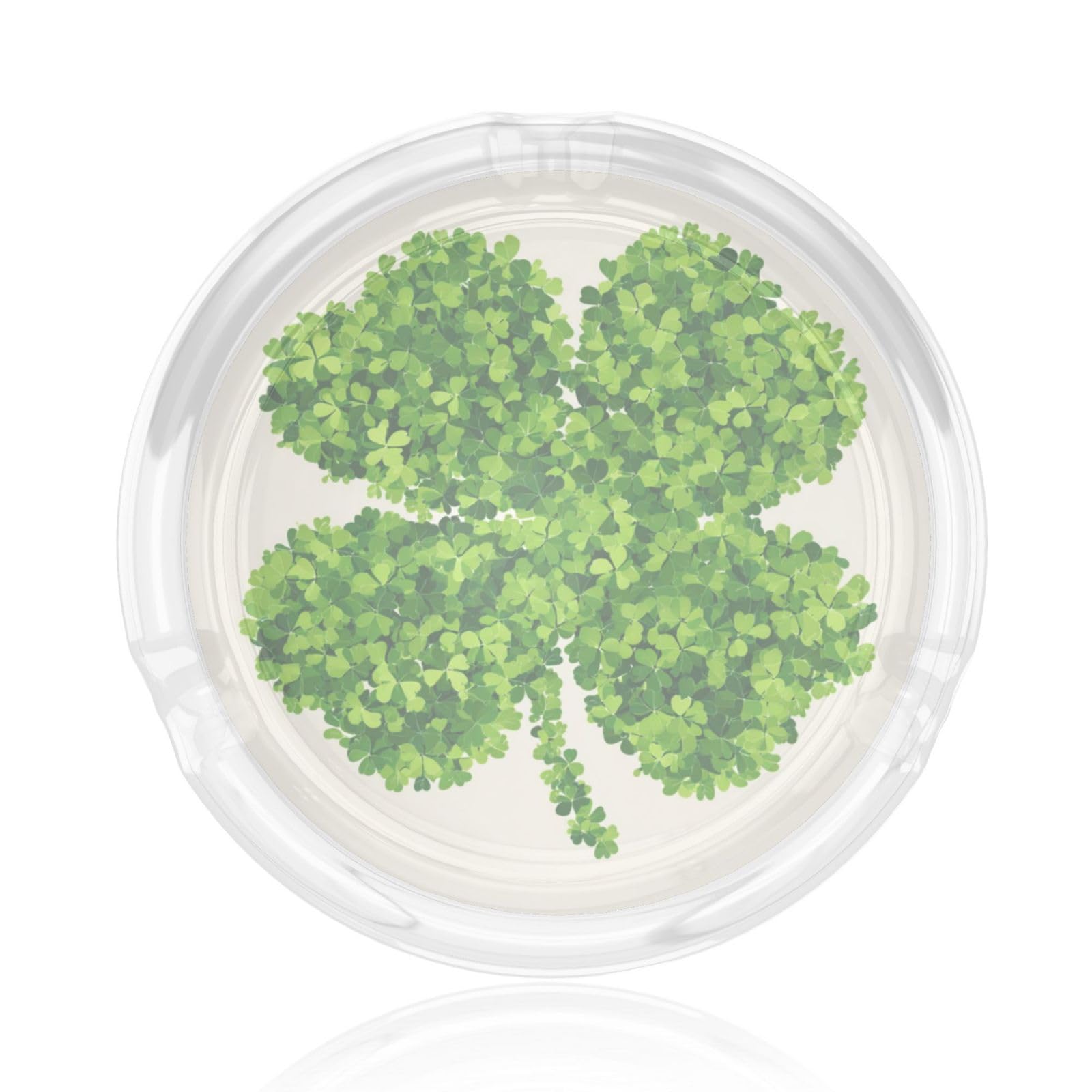 Four-Leaf Clover Small Green Leaves Glass Ashtray For Cigarettes Ash Trays Case For Home Office Decor