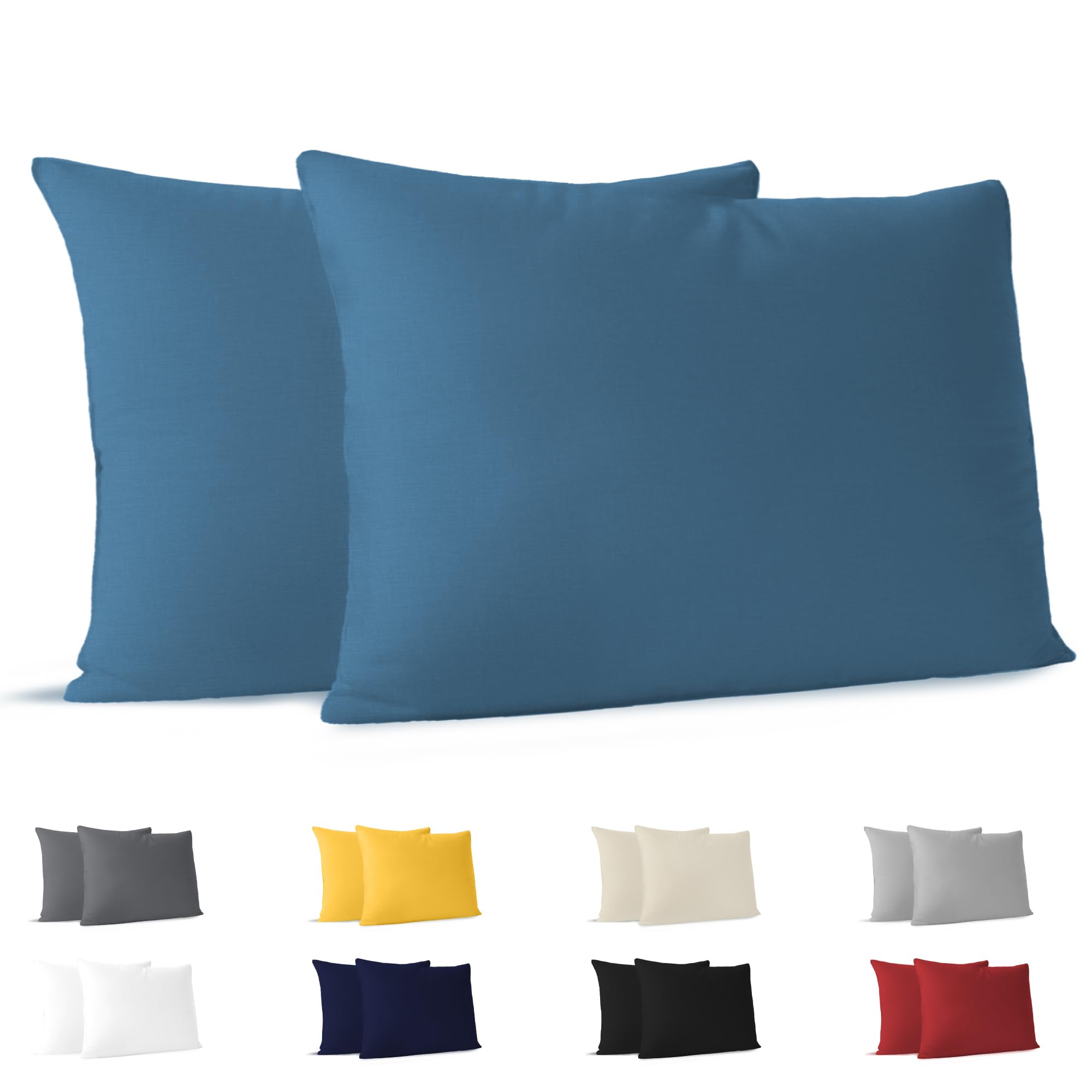Dreamzie Kissenbezug 40x60 (Set mit 2) - 100% Jersey Baumwolle 150 g/qm Kissenbezüge -Blau - Für Kissen 40 x 60 cm - Kissenhülle - Kissenbezug - Resistent und Hypoallergen