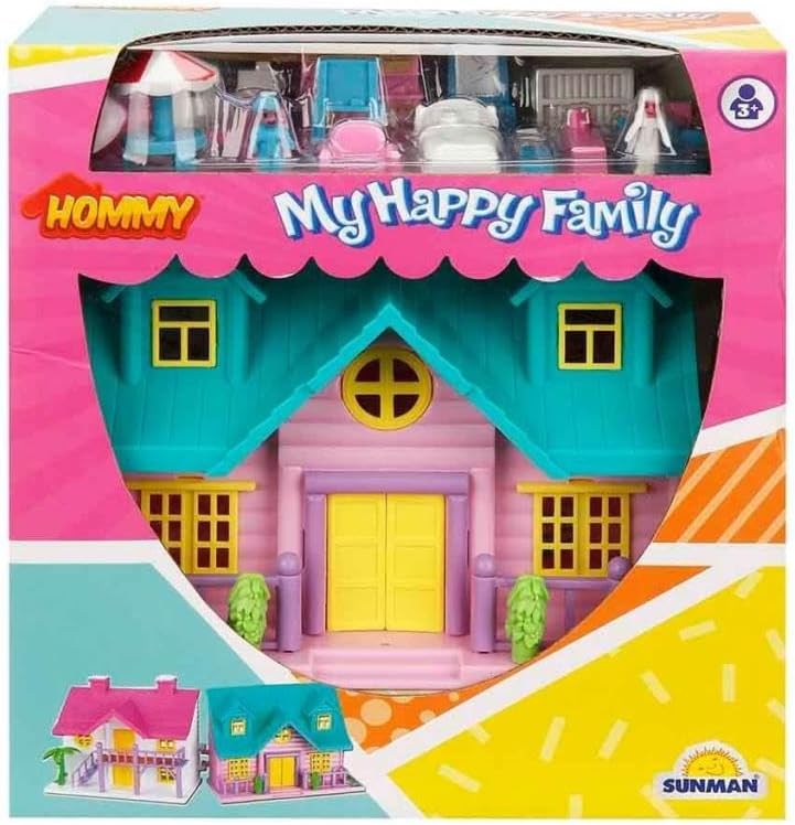 SUNMAN Ev Oyun Seti My Happy Family Villa 2 Figür 18 Parça 2A - Görsel 5