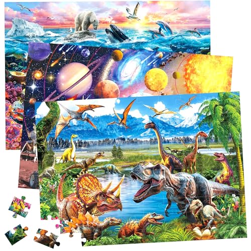 BenBen 100-Piece Puzzles for Kids (3-Pack)