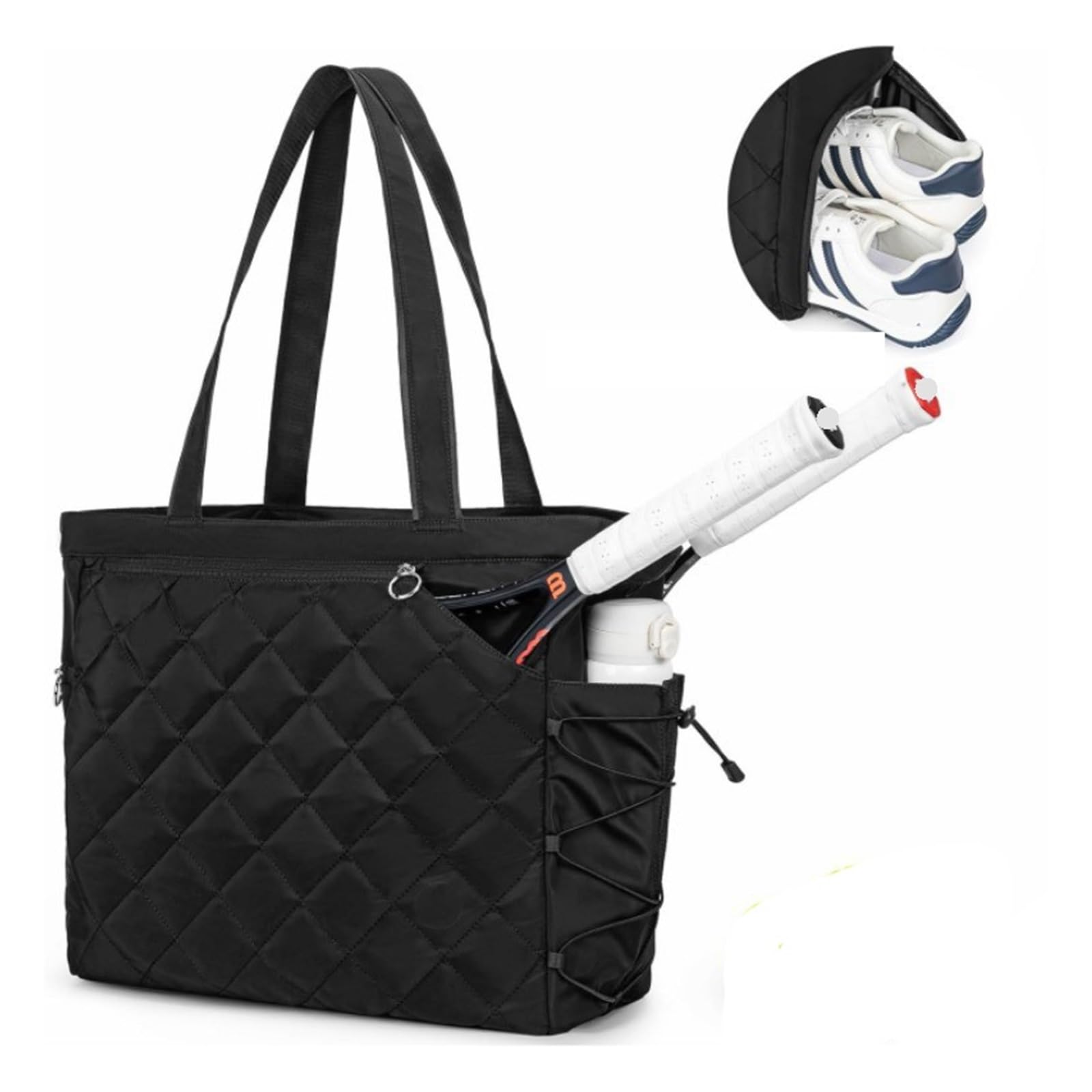Mochila Tenis Bolso De Tenis con Compartimento for Zapatos, Bolso De Hombro De Bádminton for 2-4 Raquetas, Bolso Ligero Impermeable for Hombres Y Mujeres