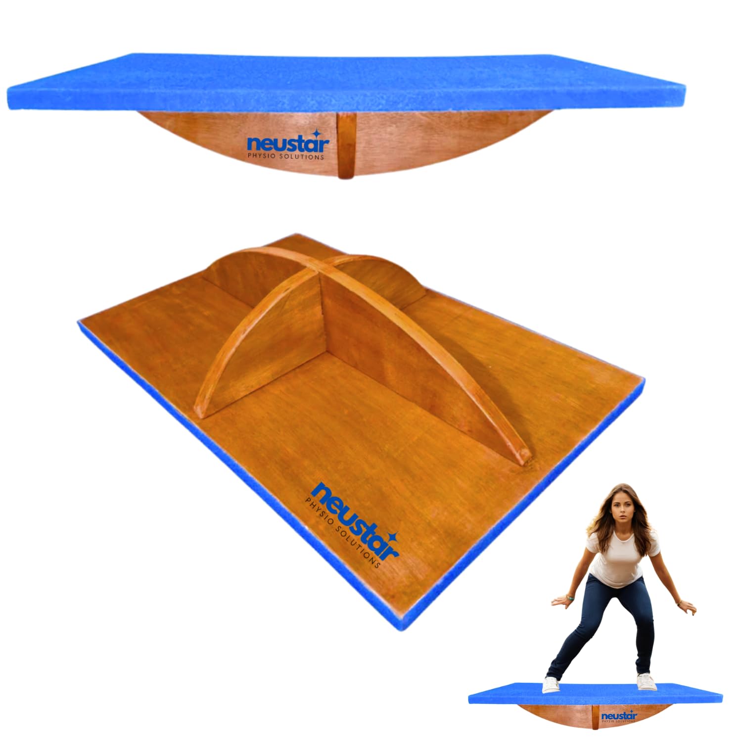 Neustar Wooden Balance Board/Foot Rocker/Leg Exerciser/Occupational Physiotherapy/Simply fit Board & Kids Balance Board (Its Safe Balancing Board) (Blue, Wooble Big)-image-40