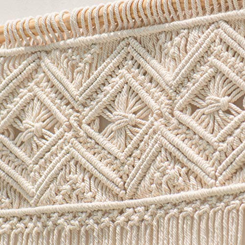 Mkono Large Macrame Wall Hanging Boho Decor Tapestry Wall Art Headboard Woven Decoration For Living Room Bedroom Dorm Background, Ideal Gift, (Including Hanging Rod), 31" W X 33" H #TOP4