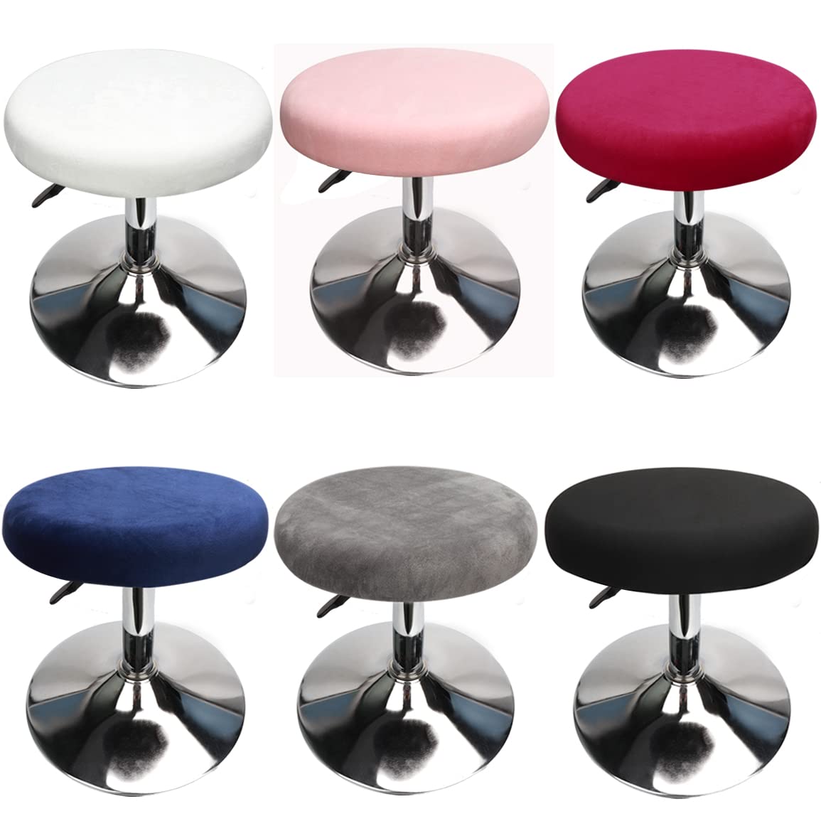 Coprisedili Rotondi Elastici - Set Da 2 Grigi Per Sgabelli Da 30-40cm, Lavabili E Antipolvere - Foto 11