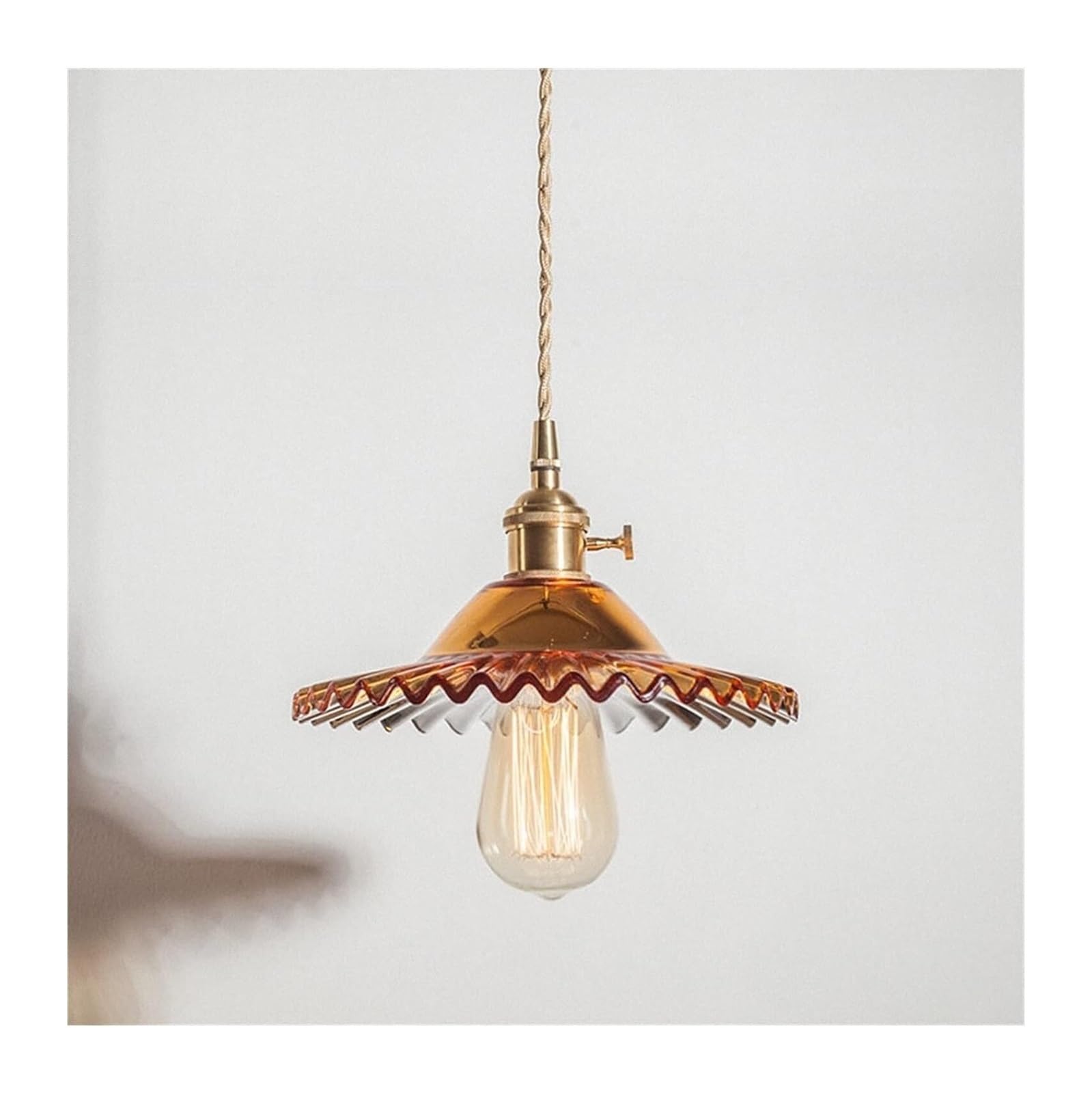 ZTCHSENZT Glass Chandelier - Ceiling Chandelier Copper Chandelier Brass - Minimalist Dining Room Lampshade Lighting, Wall Lamps,Orange