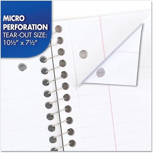 Miniatura 4 de Mead Cuadernos en espiral, paquete de 24, 1 materia, papel rayado universitario, 7-12 x 10-12 pulgadas, 70 hojas por cuaderno, los colores variarán