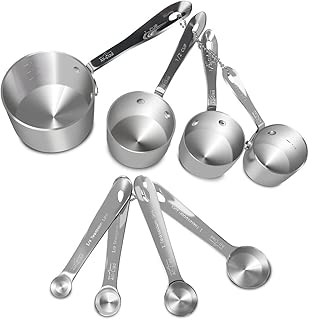 All-Clad Stainless-Steel 8 pc. Standard-Size Measuring Cup & Spoon Combo Set - coolthings.us
