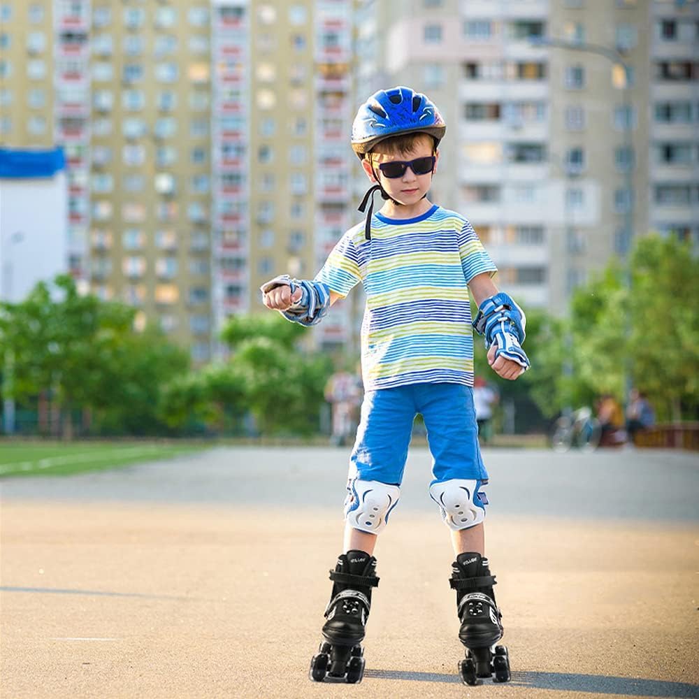 Roller Enfant Garçons Fille Quad Avec 8 Roues Lumineuses - Patin à Roulette 4 Taille Réglable (L EU 39-41/245-260mm)