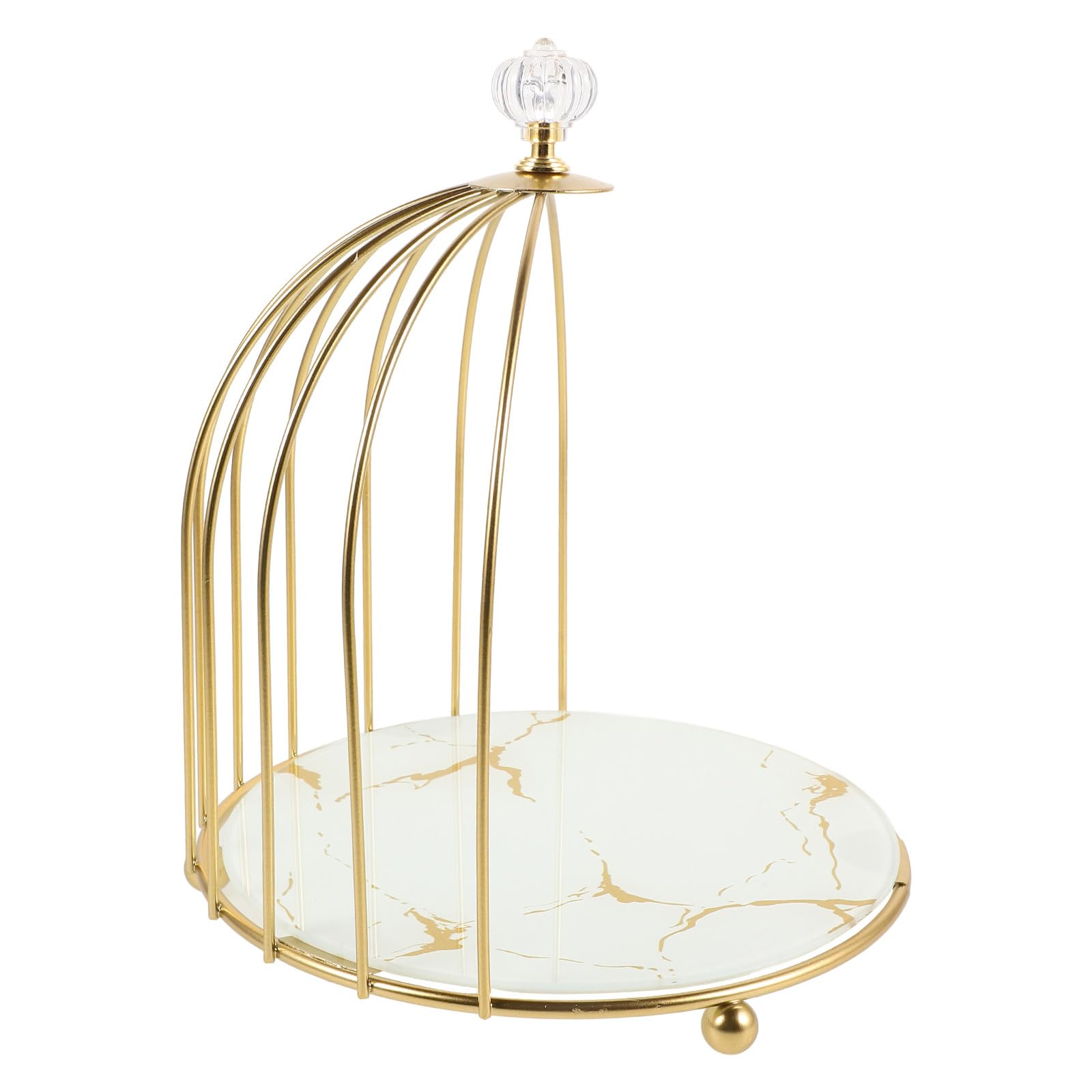 Présentoir à Gâteau Facile à Assembler Cage à Oiseaux 2 Niveaux Mariage