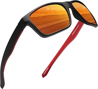 JIM HALO Polarised Sunglasses for Men/Women, Wrap Around Sprot, Sunglasses for Cycling, Fishing, Driving