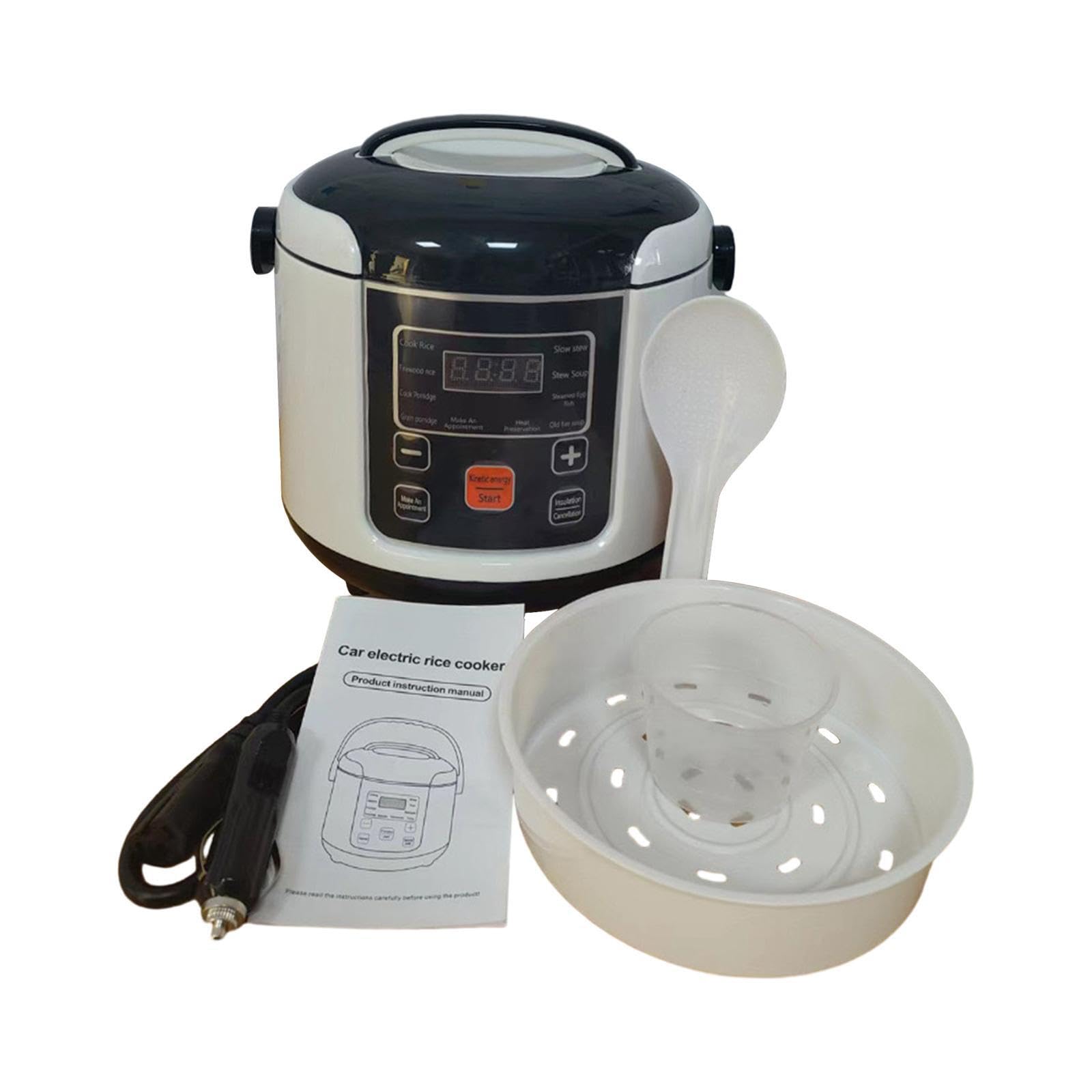 Rivestimento per pentola per cuociriso portatile, riscaldamento elettrico, cottura, viaggio, preparazione del porridge in veicoli o camion, 12V per auto, 22x22x23cm