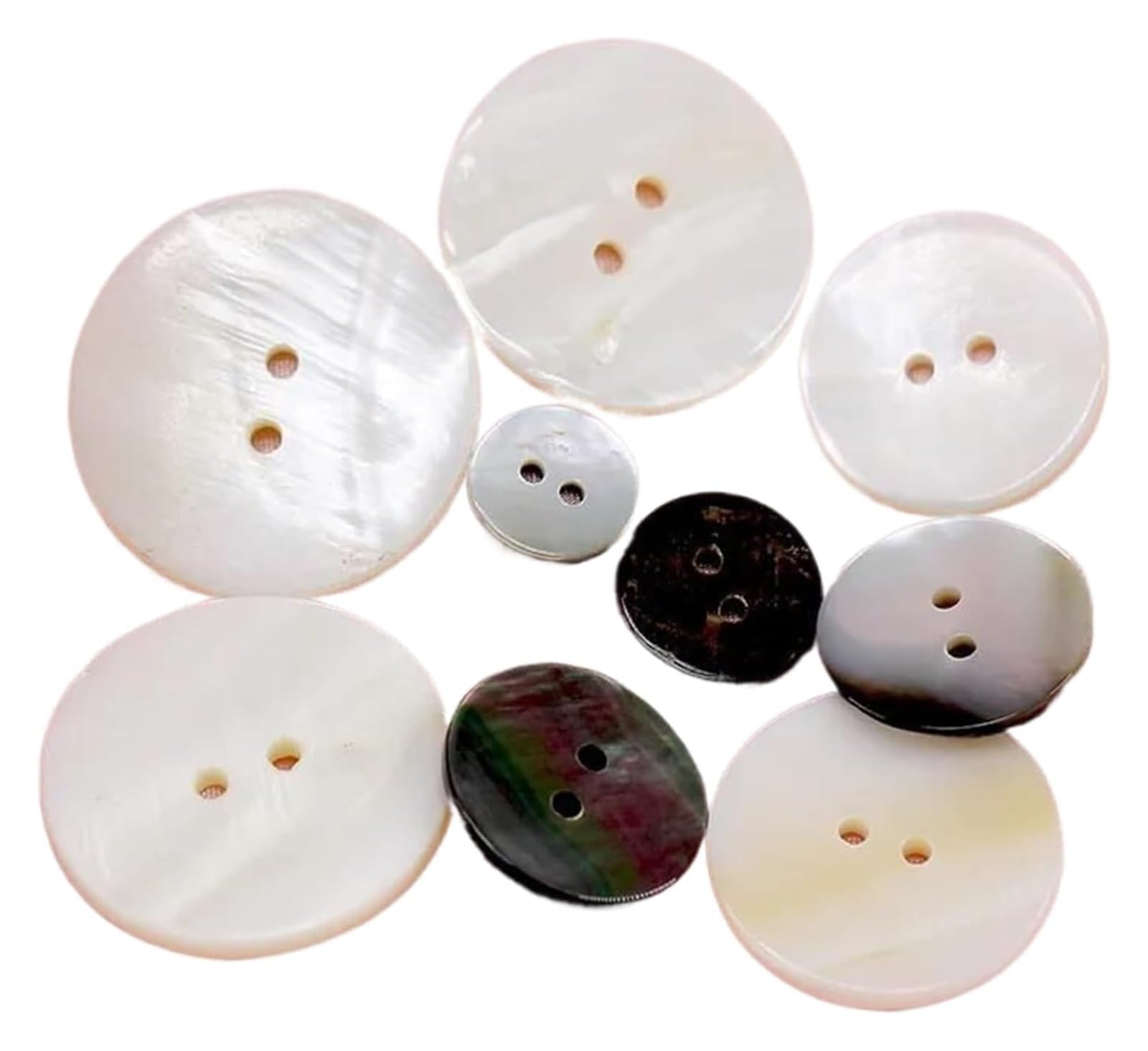 caracola, 10 Uds. Botones naturales de concha for ropa, accesorios costura(Shells Black,18mm)