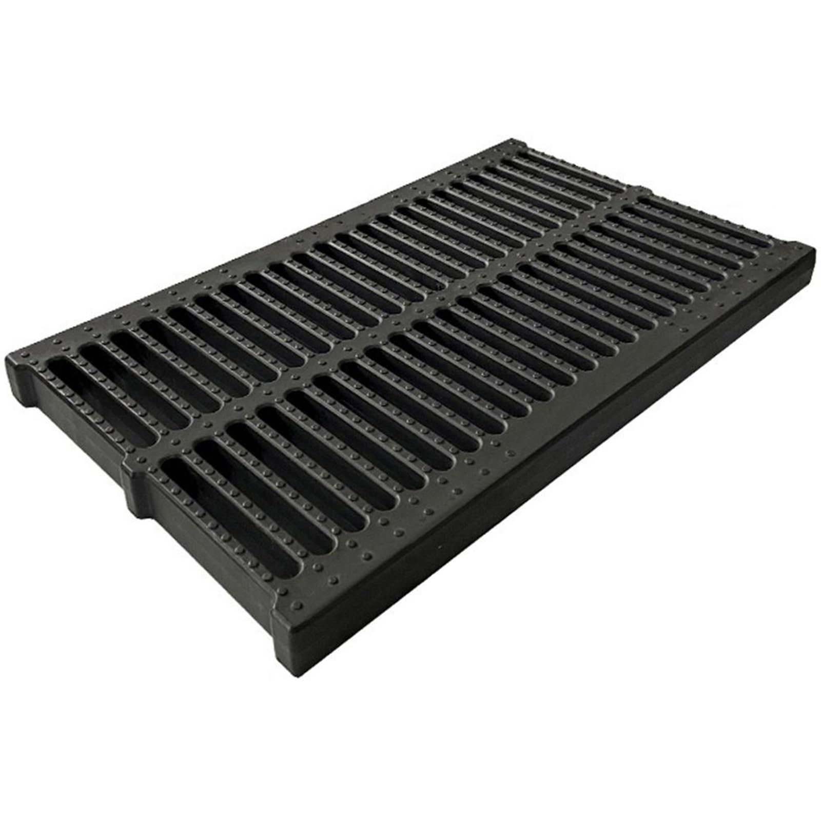Grille de drainage extérieur 50x20x3 cm rectangulaire en plastique noir