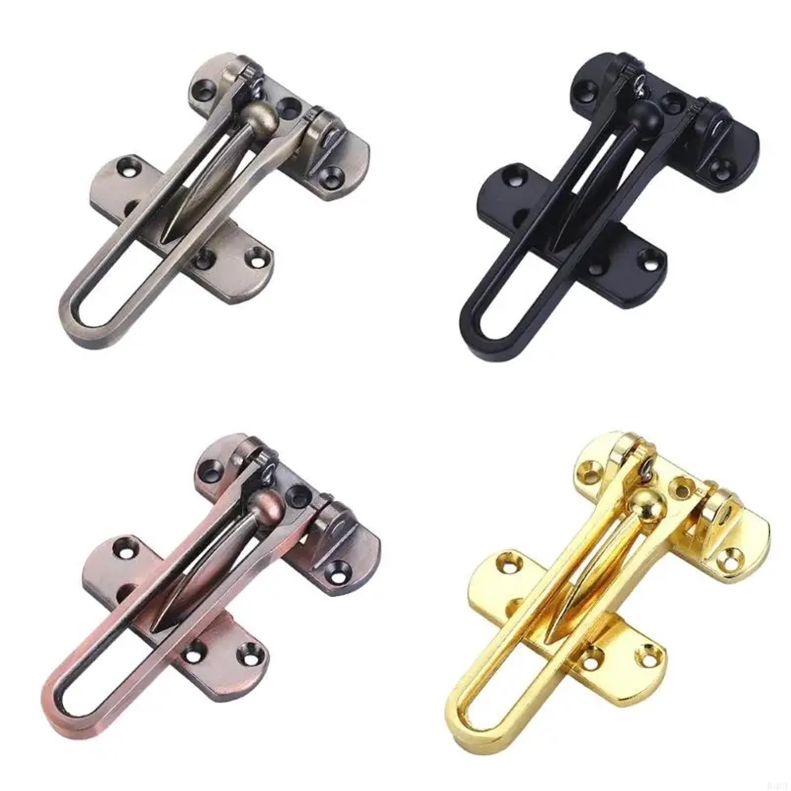 Lot de 12 verrous de porte d'entrée en métal pour porte d'entrée et intérieur (noir)