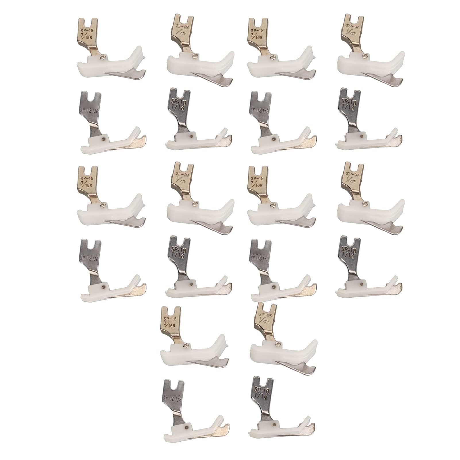 Lot de 20 pieds presseurs pour machine à coudre en acier et plastique pour remplacement