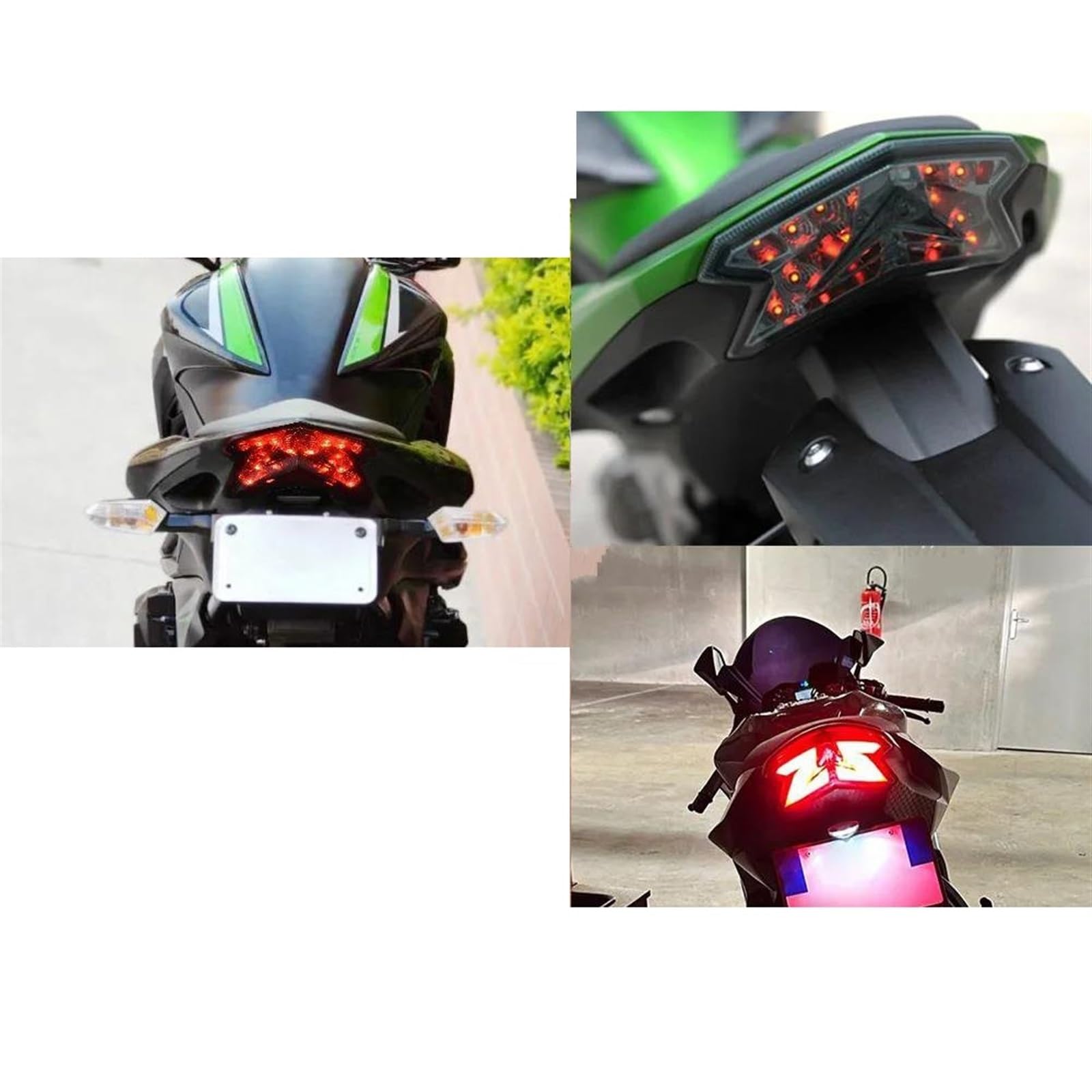 Feu Stop Feu Arrière De Moto Clignotant Ambre Clignotant Rouge Feu Stop Pièces pour K&awasaki Z125 2013-2022 ZX6R Z800 2013-201 Clignotants
