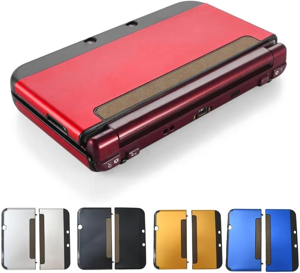 Red Aluminum + Plastic Protector Case Cover Protective Hard Shell Skin for Nintendo New 3DS XL LL (2015 Model)