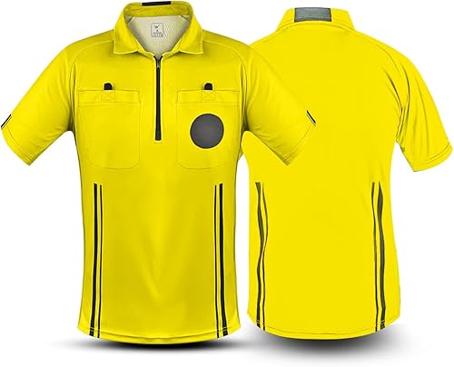 Miniatura 1 de WEARCOG Camiseta de árbitro de fútbol profesional para hombre  Jersey de media manga, camiseta de disfraz de árbitro para hombre  Camisa de