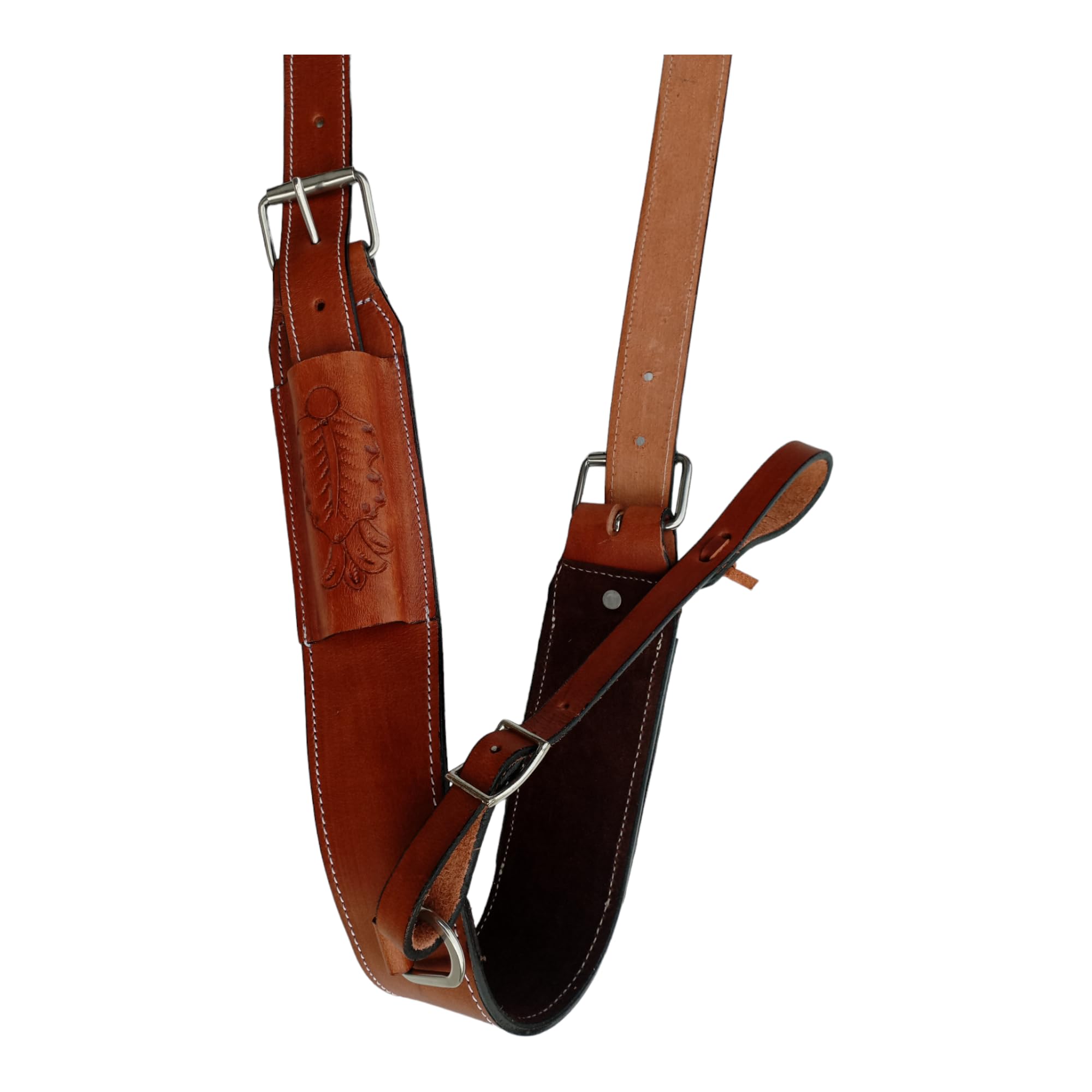 RAAVILS - Ensemble complet de sangles de flancs arrière en cuir pour cheval Western - Sangle de selle (cuir)