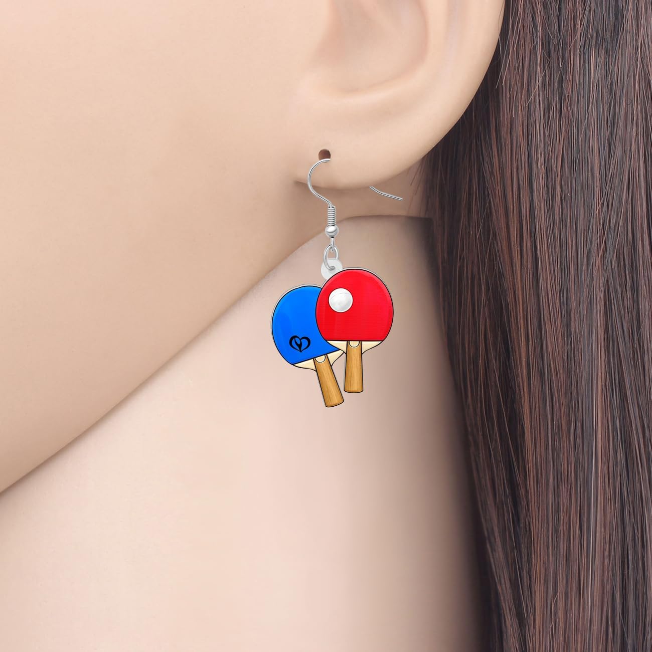 BONSNY Novelty Floral Acrylic Dangle Physical Culture Sports Earrings for Women Jewelry Gifts Funny Sensitive Ears Hypoallergenic Charms image 2