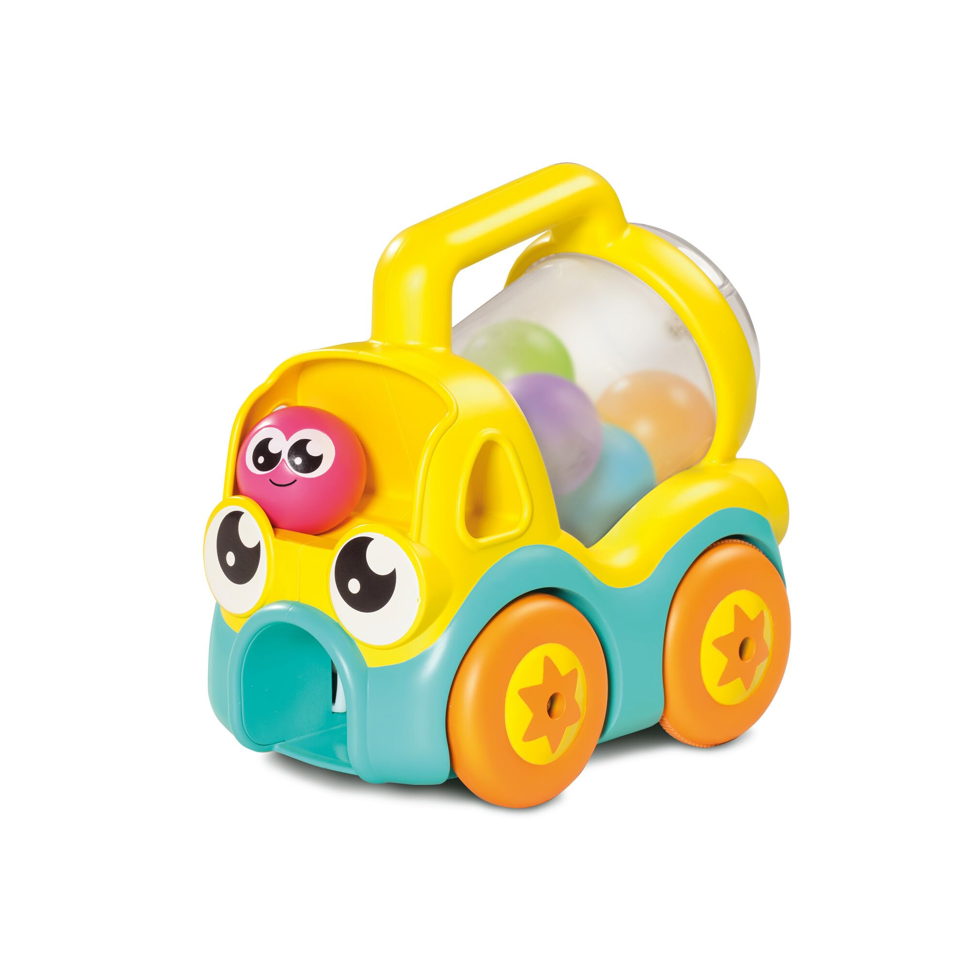 TOMY Toomies Pic and Pop Truck | Push Along Toy Truck Ball Popper with Spinning Barrel | Fun Cause and Effect Toys | Toddler Toys for 18 Month Old Plus