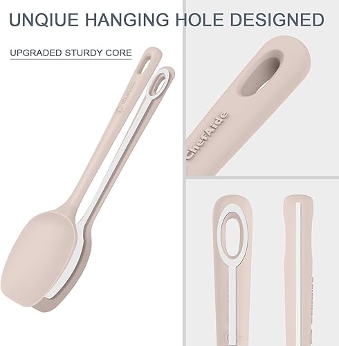 Miniatura 3 de ChefAide Juego de espátulas de silicona de 4 piezas espátula de goma de grado alimenticio mango fuerte mejorado con agarre ergonómico resistente al