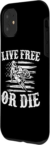 Miniatura 2 de iPhone 11 Live Free Or Die Us Flag Bike Mx - Dirt Biking 4 de Julio Case