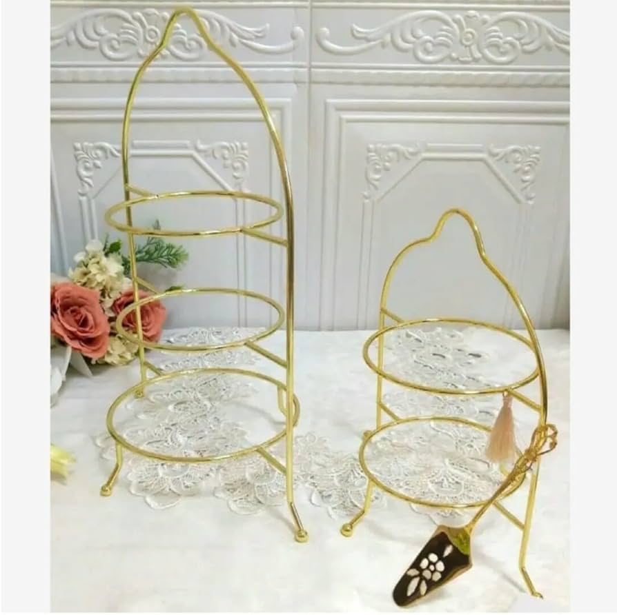 3点セット2段 3段 アフタヌーンティー ケーキスタンドロココ調サーバー