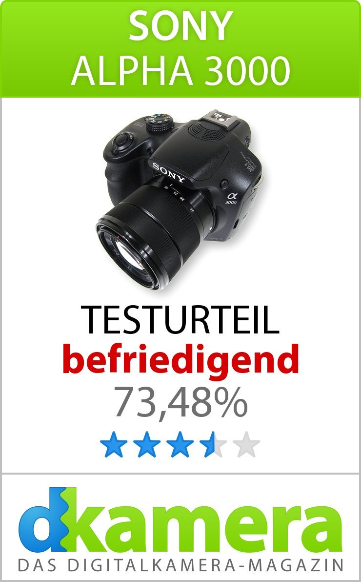 Sony ILCE3000KB a3000 E-Mount Systemkamera im SLR Gehäuse (20 Megapixel, Exmor APS-C CMOS Sensor, 7,6 cm (3 Zoll) LCD-Display, Live View, Full HD Video) inkl. E 18-55mm OSS Objektiv schwarz