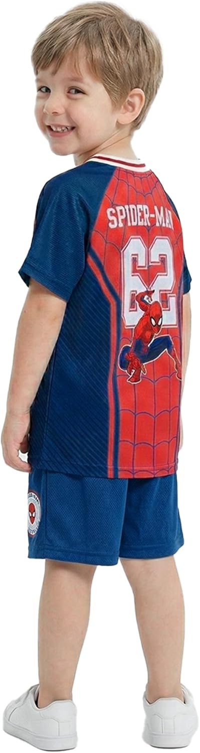 Marvel Spider-Man Boys Soccer Shirt and Short Set for Toddler and Big Kids