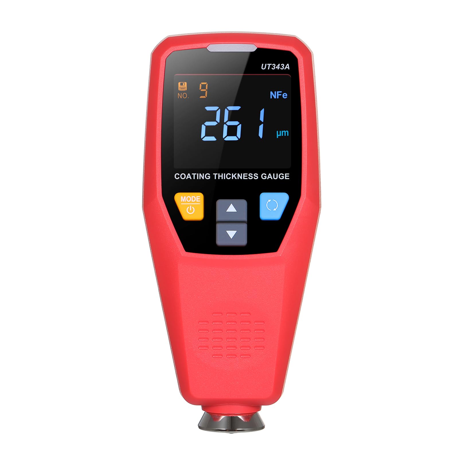 Misuratore di Spessore del Rivestimento di Vernice Tester Digitale Portatile da 0 a 1750um ABS Doppio FE NFE Riconoscimento Automatico Rotazione dello Schermo Memorizzazione dei Dati per