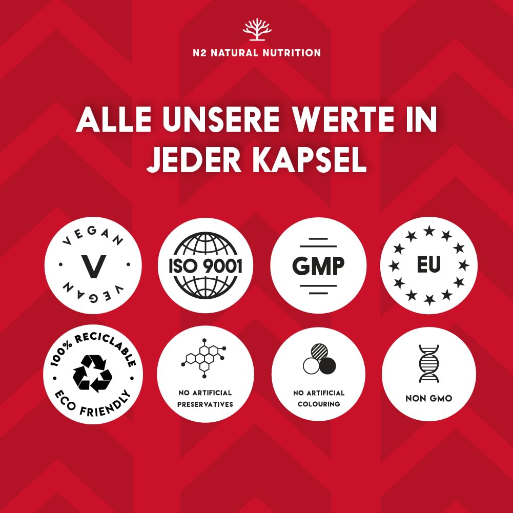 T-Power Natürliche Ergänzung. 120 Vegane Kapseln. N2 Natural Nutrition