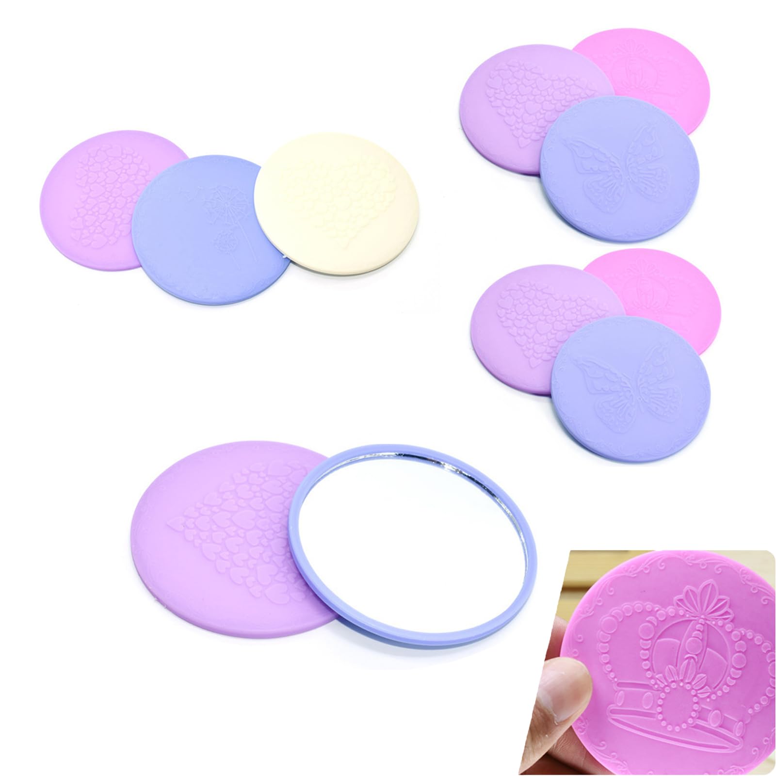 50 Pezzi Piccoli Specchi Portatili, Specchio Portatile, Specchietto da Borsa, Progettato per Borsette, Borse da Viaggio e Borsellini da Ragazza (Colore e Modello Casuali)