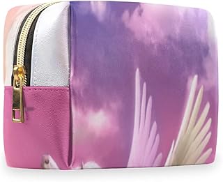 Bolsa de viagem para maquiagem com zíper, bolsa de cosméticos portátil à prova d'água com zíper, bolsa de higiene pessoal de couro PU, bolsa organizadora de cosméticos de viagem, acessórios bolsa de maquiagem para mulheres e meninas, Multicor, M