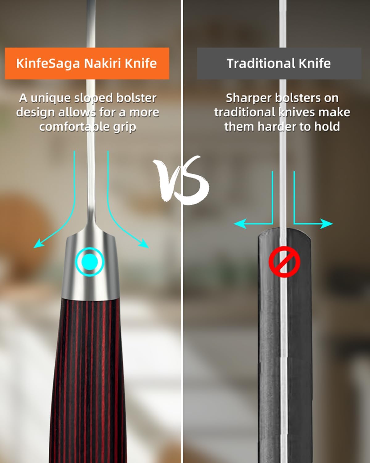 2026 Upgraded Nakiri Chef Knife Japanese Professional 7 Inch Sharp Meat Cleaver Kitchen Knives for Chopping Vegetable and Cooking, High Carbon Stainless Steel Asian Chopping Chefs Knife - Image 7