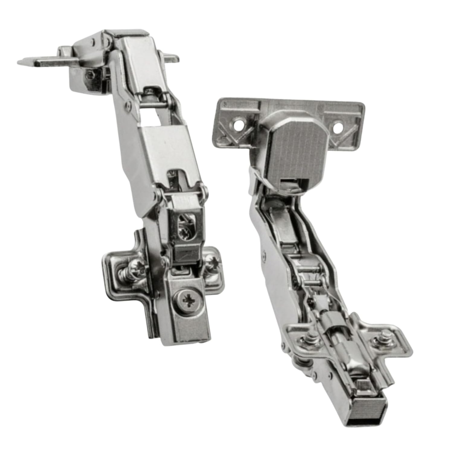 Self-Closing 165° Furniture Hinge with Hydraulic Silent Closing – Nickel-Plated Steel, Clip-ON, Wide-Angle Cabinet Door Hinge