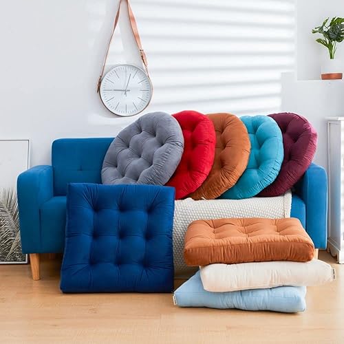 Sperame Floor Pillow Cushions，Outdoor Seat Cushion, Meditation Cushion， Solid Floor Mats For Indoor And Outdoor，20 * 20 Inch 2 Pack Wine Red #TOP5