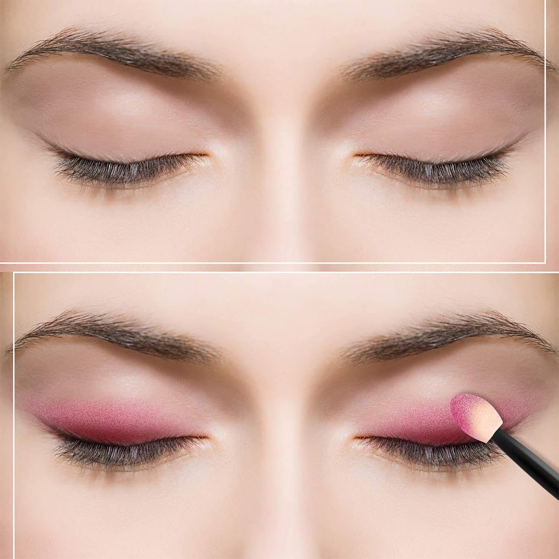50 Piezas Aplicador de Sombra de Ojos, Pinceles de Espuma Desechables para Maquillaje