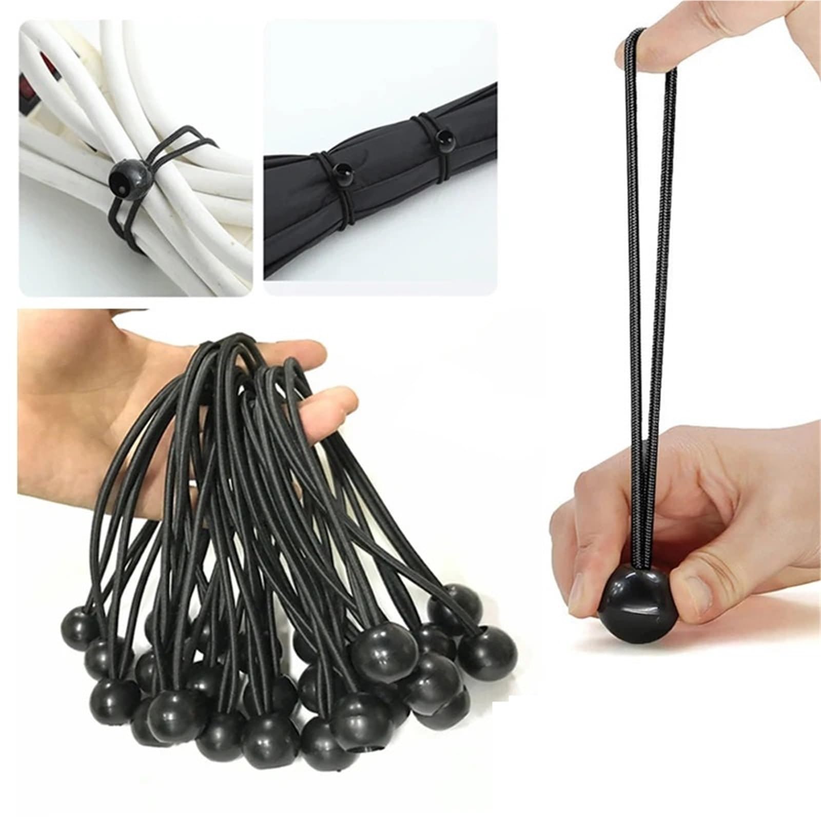 Ball Bungee Cord 70pcs Car Tent Storage and Finishing Tension Rope Elastic Rope Tarp Tie(15cm)