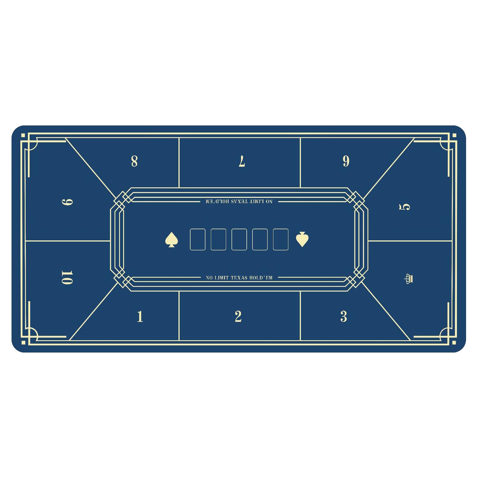 Tapis de Disposition de Table Professionnel avec Sac de Transport, Couverture de Dessus de Table de Disposition de Jeu en Caoutchouc for Les fêtes,Tapis de Poker(Blue,L)