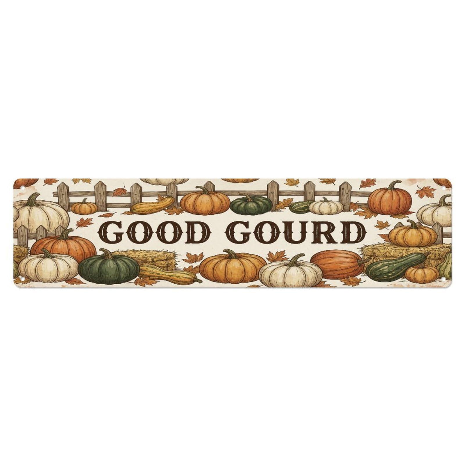 Xanthor Style Metal Tin Sign Vintage Yard Gourd Farmhouse Funny Gourd Backyard Farm