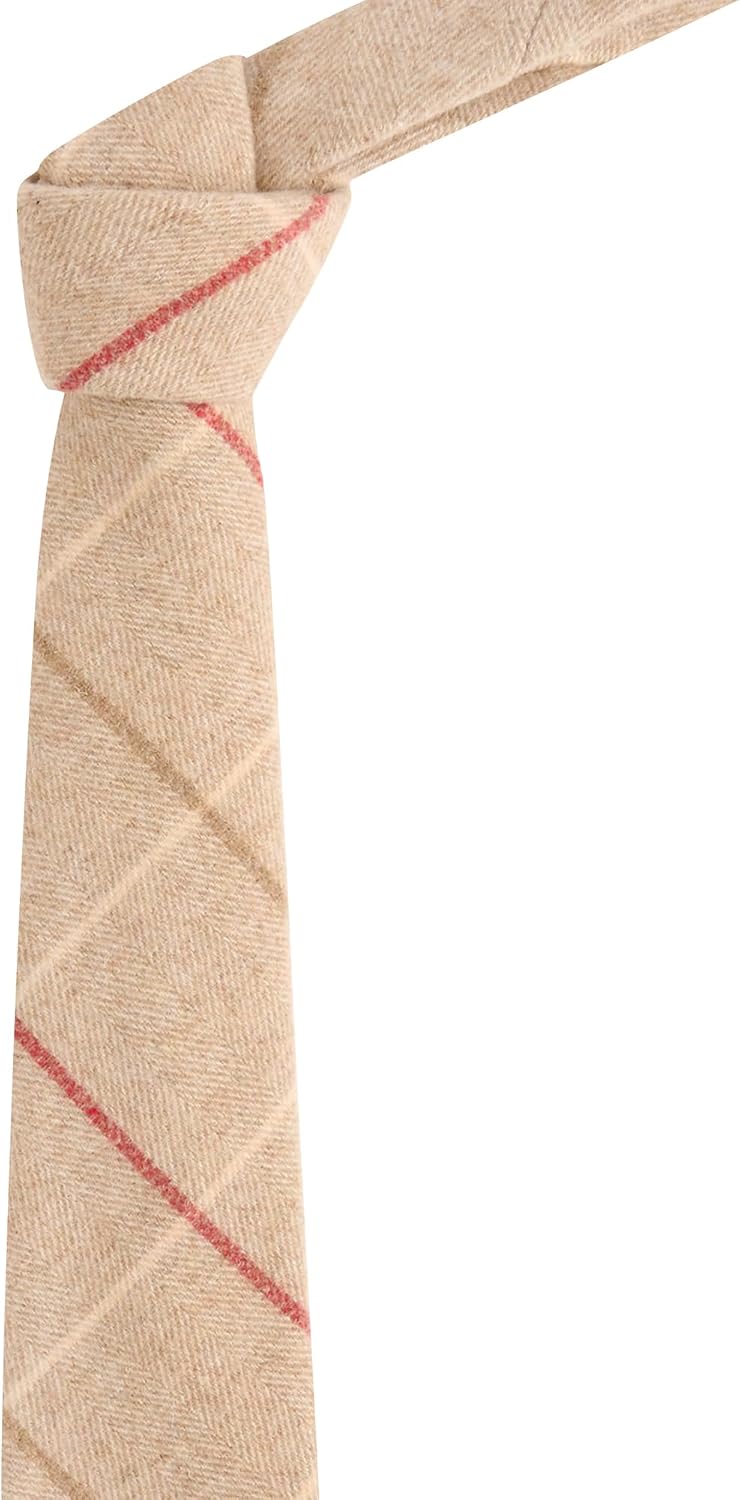 King & Priory Tortilla Brown Check Check Tie, Tweed