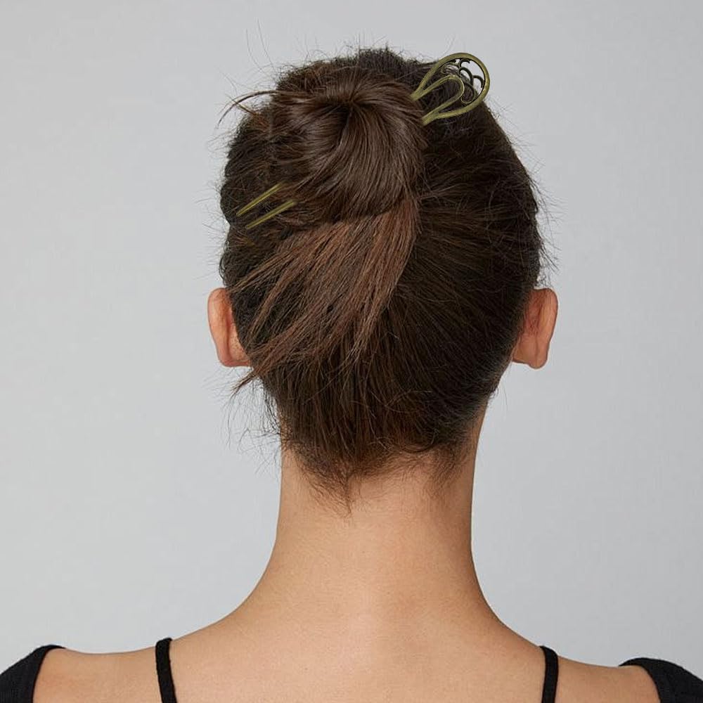 4 PACK Metal U Shaped Hairpin, French Hair Pins, Vintage Hair Sticks Hair Fork Pins Hair Accessories for Women and Girls Hairstyles