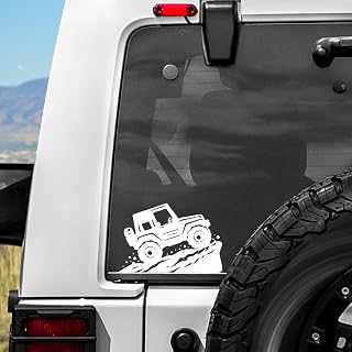 2pcs Off Road Car Window Decals 7in, Climbing SUV Truck UV DTF Stickers, Waterproof Rear Window Vinyl Decals for Auto Exterior